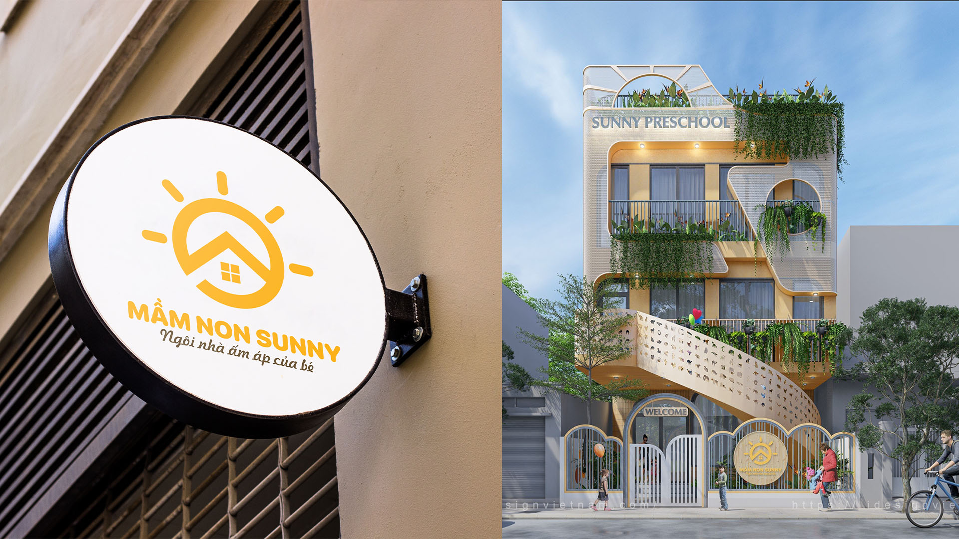 thiết kế logo trường mầm non